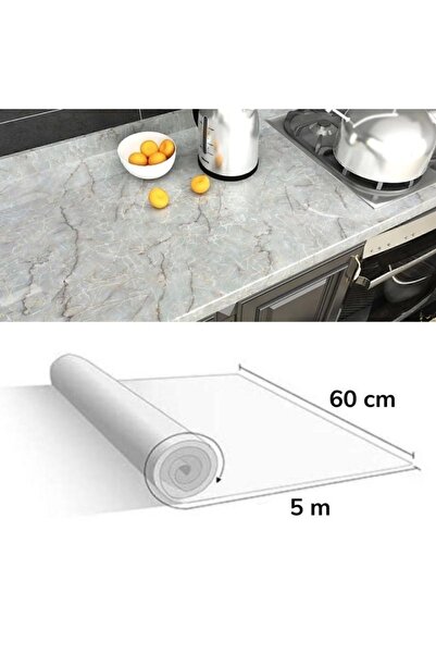 Salgar Store 5mt X 60 Cm Mermer Desenli Masa Tezgah Mutfak Su Geçirmez Yapışk...