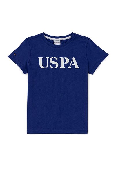 U.S. Polo Assn. Tricou albastru cu gât crew pentru copii 50248206 -VR212