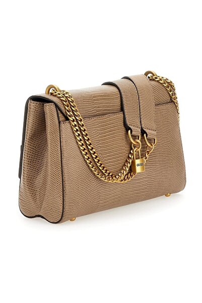 Guess Katey Logo Crocodile Patterned Crossbody Bag with Chain Shoulder Strap BAG HWKA7870190 DRT