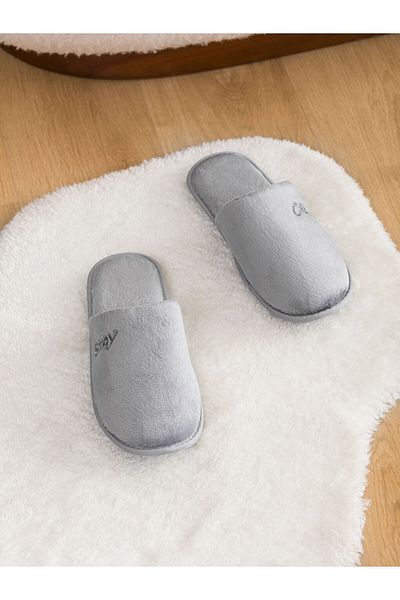 LC Waikiki Women's House Slippers - Text Embroidery Detail
