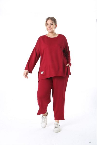 özle fashion Дамски модерен бродиран костюм с големи размери