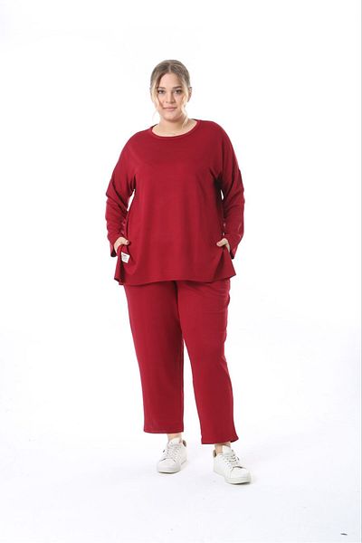 özle fashion Дамски модерен бродиран костюм с големи размери
