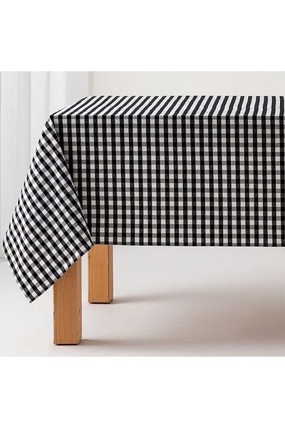EVYA Față de masă din in de rață Pötikare 130x170 cm țesătură rezistentă la pete 4-6 persoane