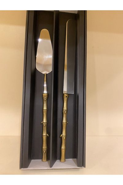 PLUS HOME 2-Piece Bamboo Model Antique Serving Cake Set