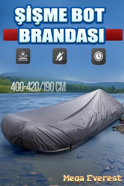 Mega Everest Şişme Bot Brandası 420x190cm Su Geçirmez 4 Mevsim Koruma Örtüsü Brandası