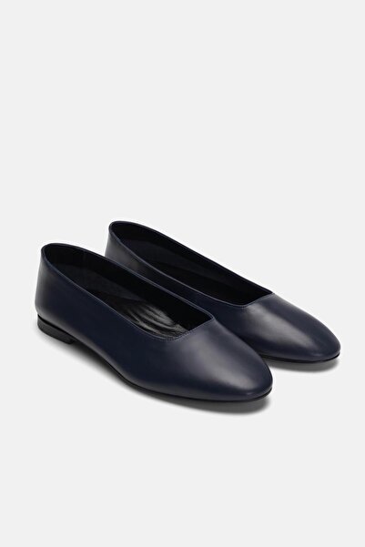 Jorbinol Masha Gerçek Deri Düz Klasik Kadın Babet