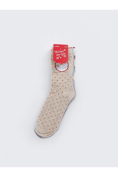 LC Waikiki LCW DREAM Christmas Themed Women's Socket Socks 3-Pack