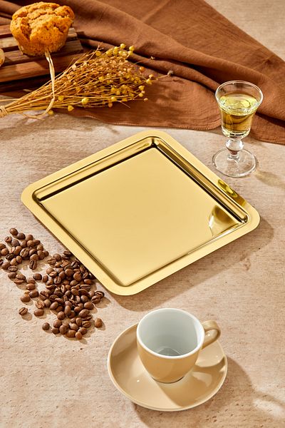 Milenay Royal Gold Series - 24cm Avant-Garde Designed Presentation and Promise Engagement Tray, Single Piece