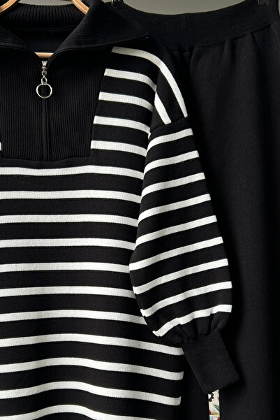 POLANGEL Σετ πλεκτό με φερμουάρ στο κάτω μέρος - επάνω μέρος