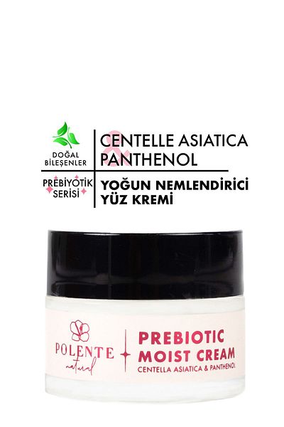 Polente Natural Prebiotic Moist Cream - Cica & Panthenol 50 ml Intensive Moisturizing Face Cream