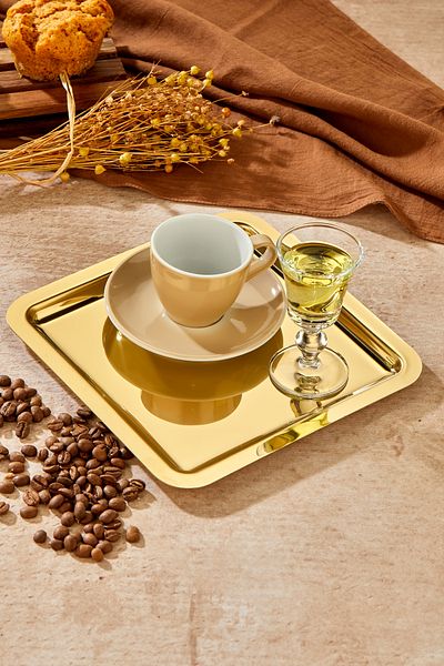 Milenay Royal Gold Series - 24cm Avant-Garde Designed Presentation and Promise Engagement Tray, Single Piece