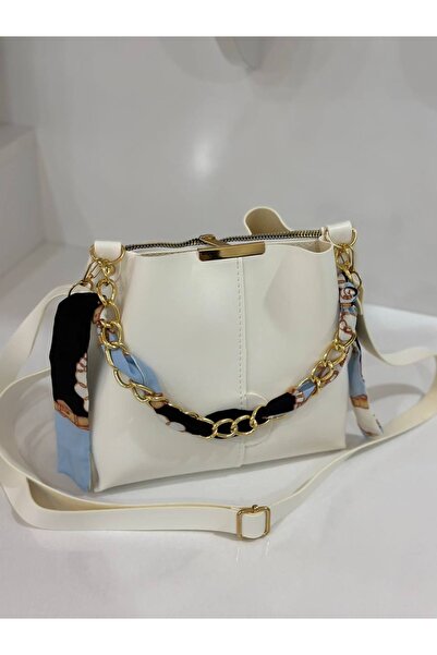 ESTUTE Γυναικεία τσάντα 2 συσκευασιών με κασκόλ και αξεσουάρ αλυσίδας Μαλακό δέρμα 3 θέσεων και τσάντα ώμου
