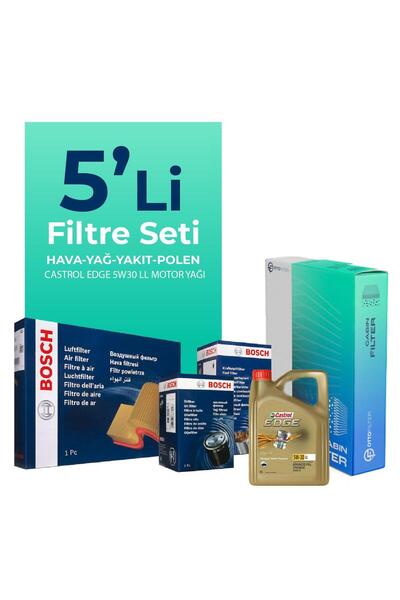 Otto Filter BOSCH Skoda Octavia 1.6 Dizel Filtre Bakım Seti Castrol Motor Yağlı (2010-2013) 5 Li