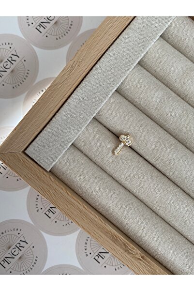 Pinery Jewels Kadın Zirkon Taşlı 8 Bar Düz Kapama Cerrahi Çelik Piercing ( Tragus Helix Kıkırdak )