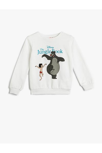 Koton Disney Sweat Jungle Book Printed Licensed Crew Neck Long Sleeve Raised Cotton