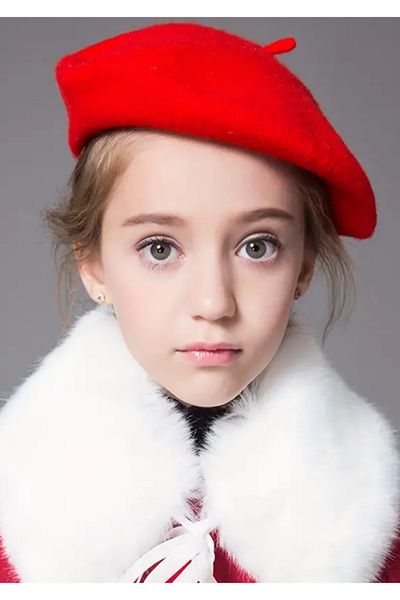 MinaCarin Child French Painter Felt Beret Red