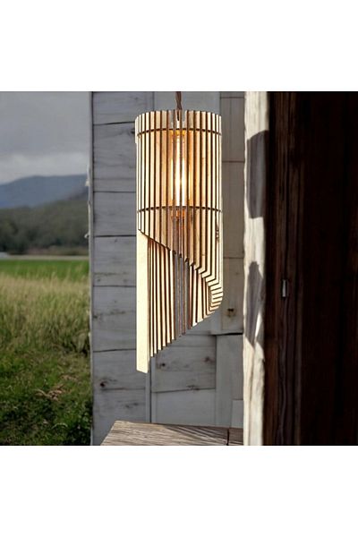 hü ma tasarım ve aksesuar Decart Edison Office Living Room Cafe Lighting Design Natural Wood Mdf 3D Laser Cut Rustic Living Room Chandelier