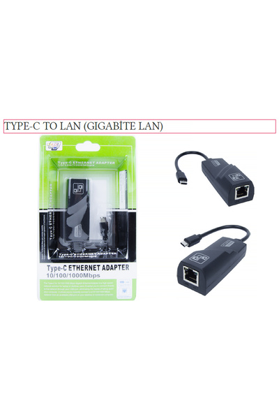 IRONSTAR TYPE-C TO LAN (GIGABİTE LAN) Laptop Tablet PC Ethernet Girişi Aktarı...