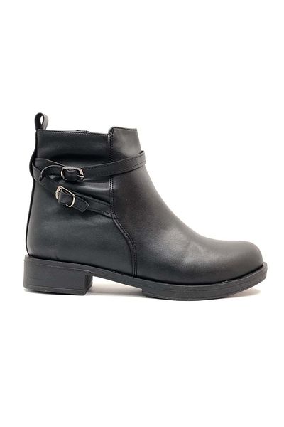 KCMN 2012 Model Ayakdaş Women's Boots - Flat Sole, Black-Skin