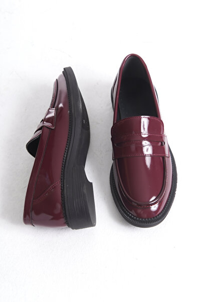 öz se shoes Bordo Şık Tasarım Loafer Ayakkabı