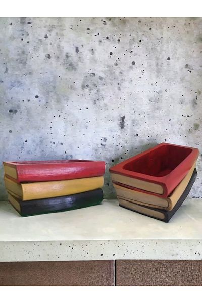 Ard.Art Large Size Book Shaped Flower Pot Bowl Vase