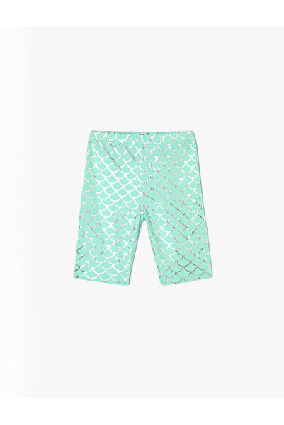 Koton Βαμβακερό εμπριμέ γυαλιστερό κοντό κολάν - Ελαστική μέση