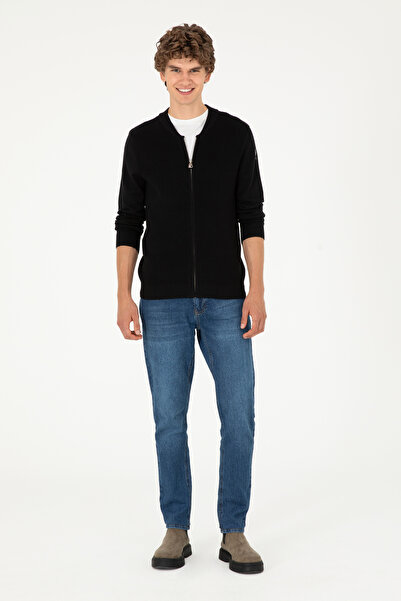 U.S. Polo Assn. Erkek Siyah Basic Triko Hırka 50293528-VR046