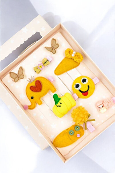 PETEK AKSESUAR 10 LU комплект клипсове за моливи в кутия, цвят горчично жълто