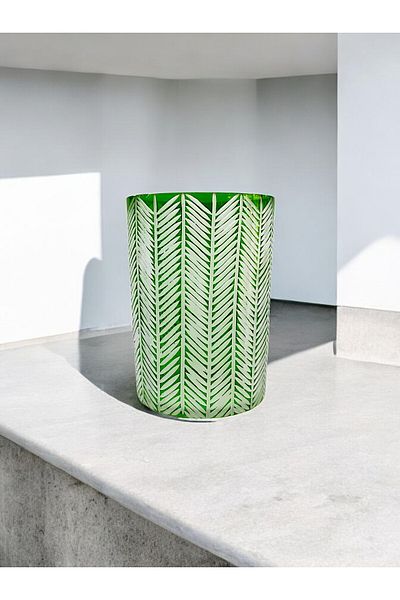 Paşabahçe Crystal Cuth Hand Crawing Glass Napkin Bucket