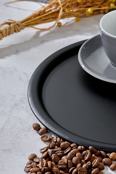 Milenay Manta Series - Black Presentation and Promise Engagement Tray, 22cm, Avant-Garde Design