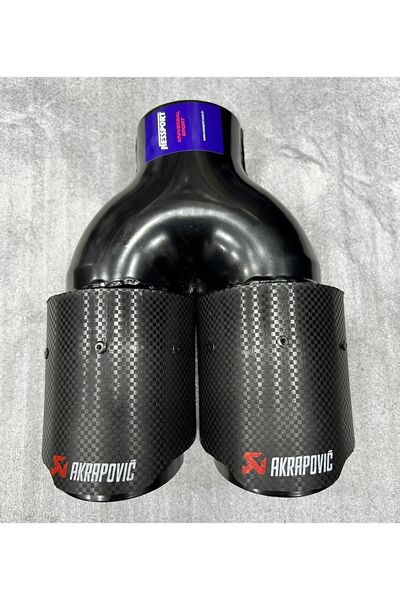 Elioure 76 Mm Çiftli Eşit Karbon Kaplama Akrapoviç Egzoz Ucu