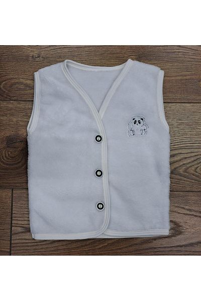 TNY Children's Vest - Bear Embroidery, Fleece Inside