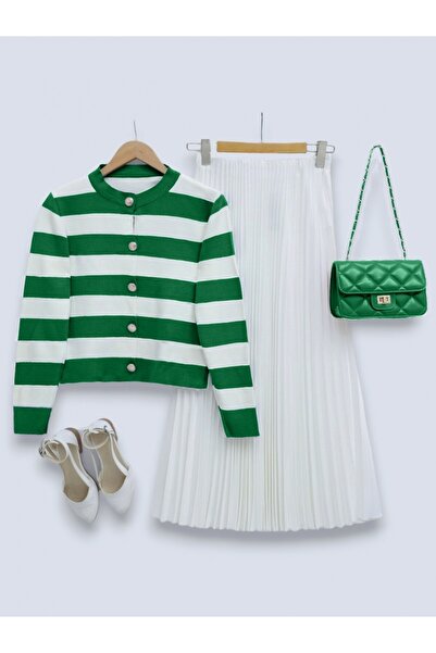 HİJABAYA Κοντή ζακέτα με μεταλλικά κουμπιά Ringelli