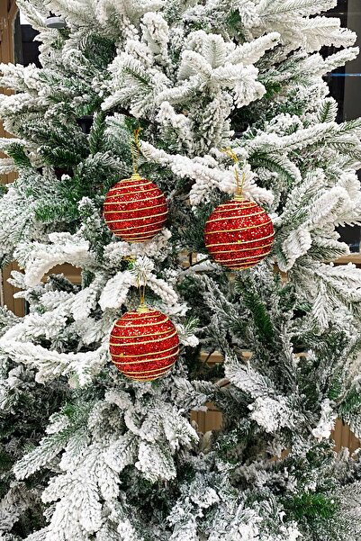 Elioure Новорічна розкішна золота блискуча ялинкова кулька - 3 штуки 8 см