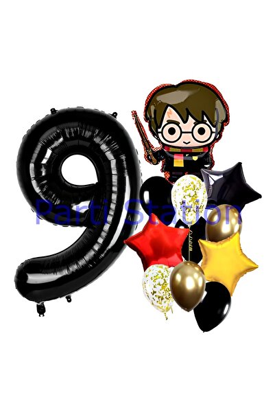 Parti Station Harry Potter 9 Yaş Balon Set Hogwarts Harry Potter Konsept Doğu...