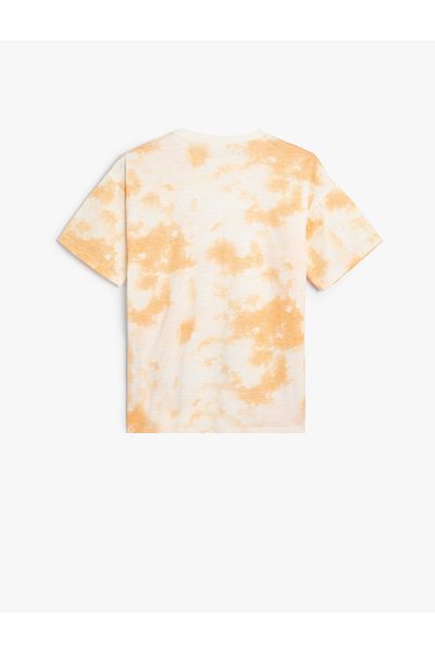 Koton Cotton Short Sleeve Tie-Dye Patterned T-Shirt