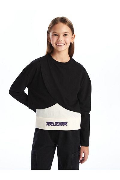 LC Waikiki Lw - Crew Neck Girl's Tank Top and Sweatshirt Σετ 2 τεμαχίων