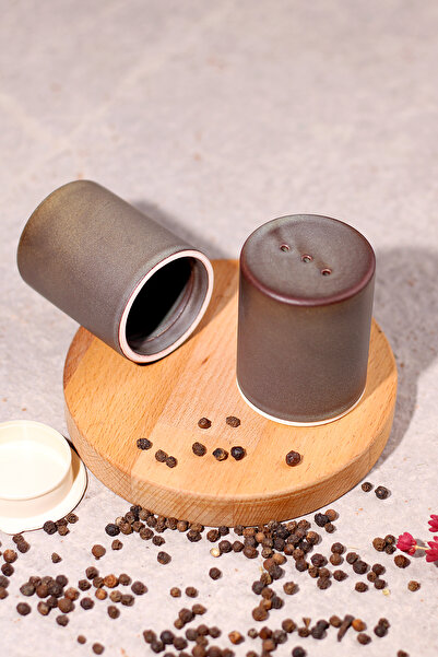 Keramika Matte Earth Stackable Salt Shaker / Pepper Shaker 6 cm
