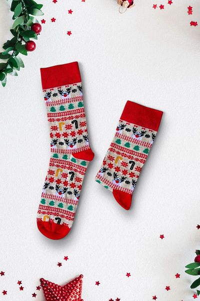 Rumon Cotton Socks New Year's Themed Design