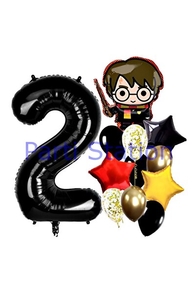 Parti Station Harry Potter 2 Yaş Balon Set Hogwarts Harry Potter Konsept Doğu...