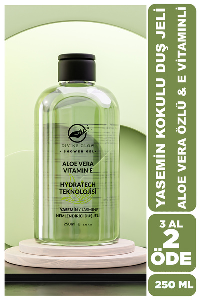 Divine Glow Yasemin Kokulu Aloe Vera Özlü & E Vitaminli Duş Jeli 250 ml