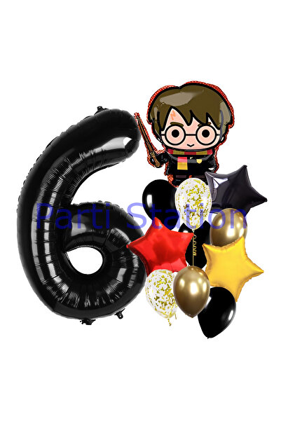 Parti Station Harry Potter 6 Yaş Balon Set Hogwarts Harry Potter Konsept Doğu...