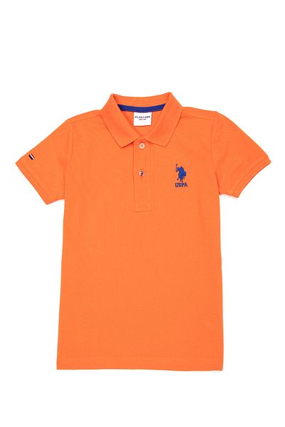 U.S. Polo Assn. Tricou de bază portocaliu cu gât polo pentru băiat 50249283 -VR051