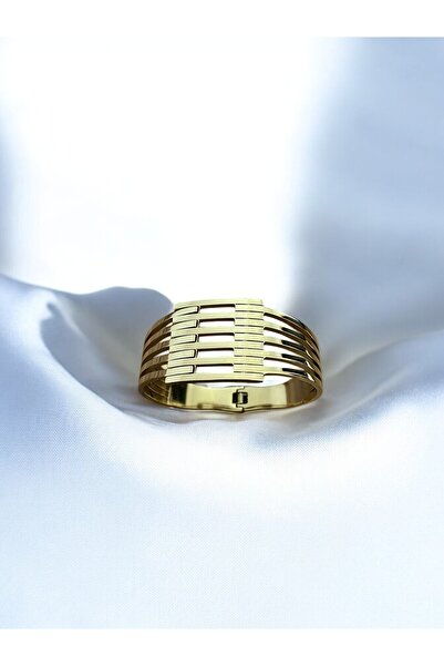 Fantastic Boutique 316l الصلب الذهب اللون الضلع سوار