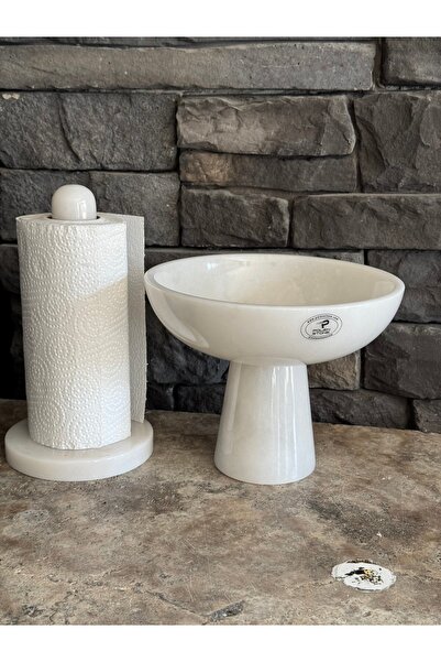 Polen Stone White Marble Set of 2 Towel Holders