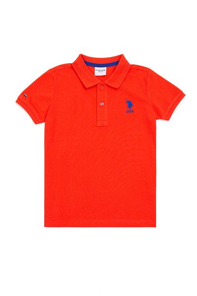 U.S. Polo Assn. Tricou roșu de bază cu gât polo pentru băiat 50249283 -VR213