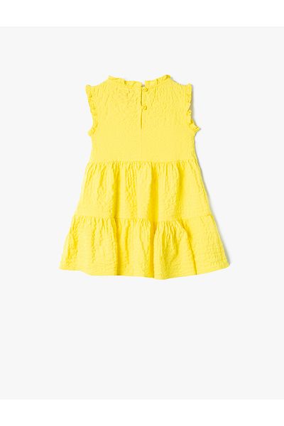 Koton Kleid mit Rüschen, ärmellos, Rundhalsausschnitt, mehrlagig