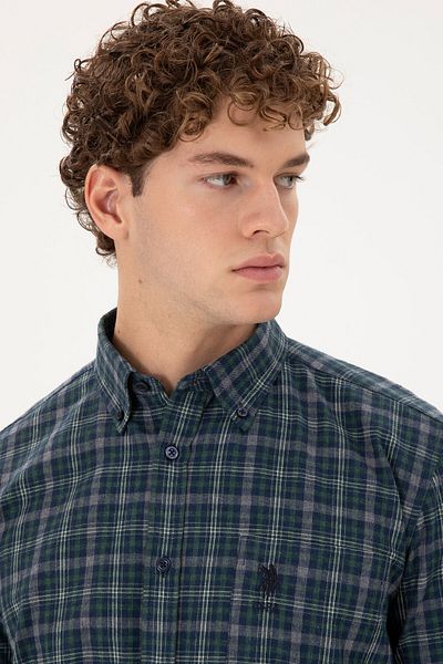 U.S. Polo Assn. Men's Dark Green Long Sleeve Shirt 50296625 -Vr079
