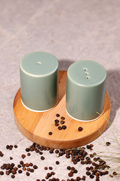 Keramika Matte Green Stackable Salt Shaker / Pepper Shaker 6 Cm