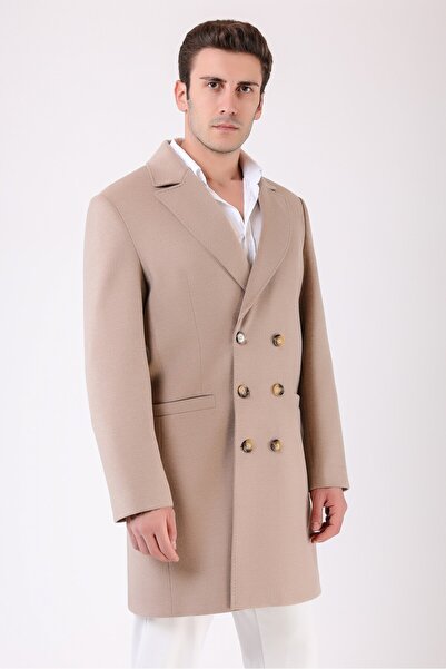 Leather Club Bej Paris Kaşmir Kaban